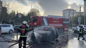 Kayseri Melikgazi’de Elektrikli Otomobil Yangınına Anında Müdahale