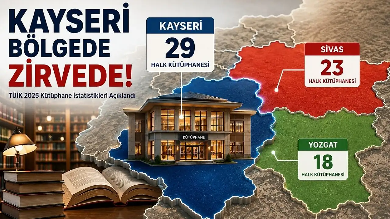 Kayseri, Kütüphane Altyapısıyla Bölgesel Liderliğini Pekiştirdi: TÜİK Verileri Açıkladı